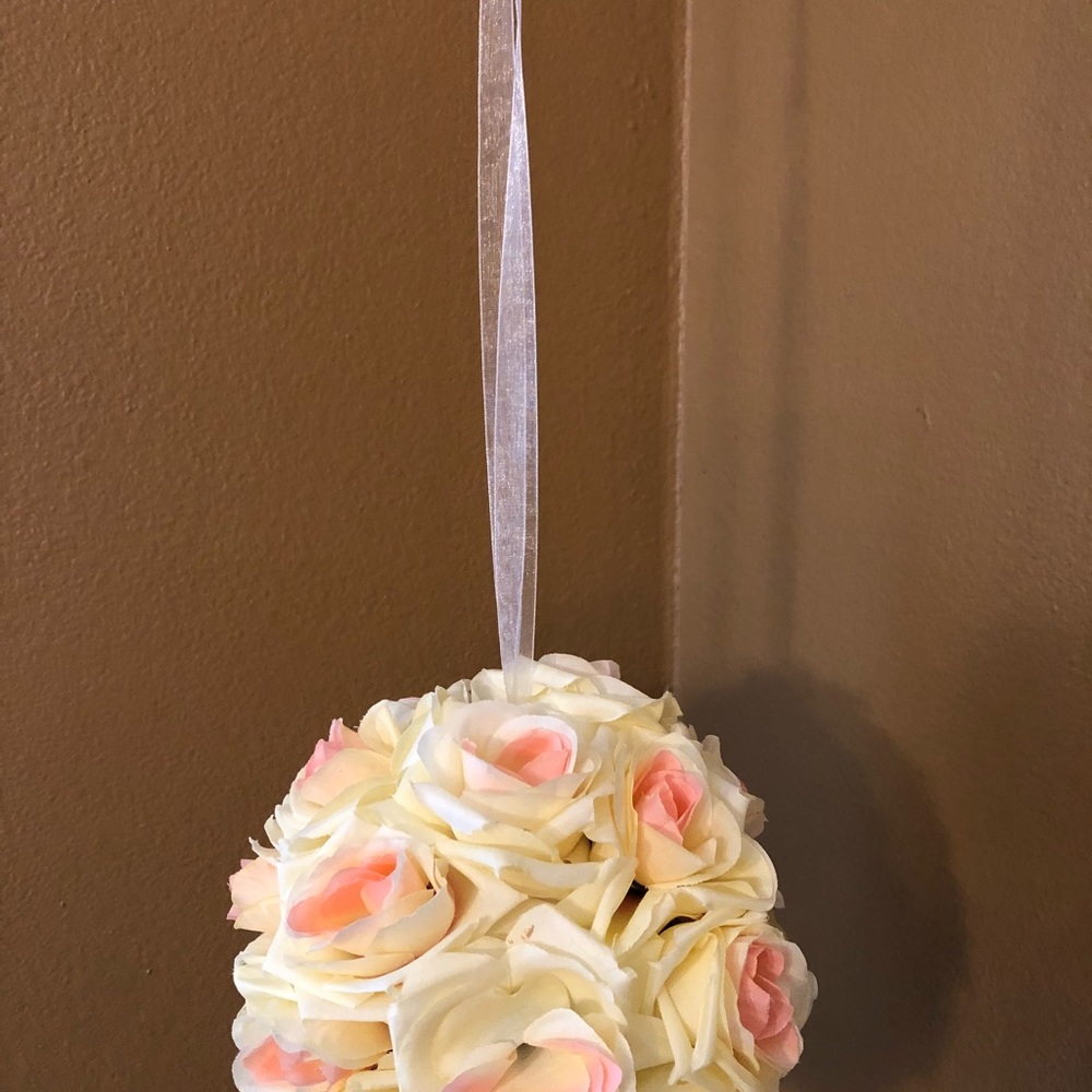 Peach/cream colored flower balls